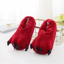 Load image into Gallery viewer, Winter Soft Warm Monster Dinosaur Paw Funny Slippers for Men Women Kids Parent-child Home House Slipper Shoes Room Cotton Shoes
