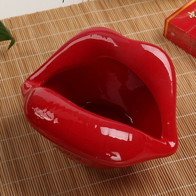 Cute Cartoon Cigar Ashtray Lips Ceramic Ashtray Creative Flower Pot Trendy Mouth Fashion Home Mini Send Boyfriend Gift