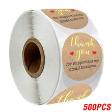 Load image into Gallery viewer, 100-500 Pieces Thank You Stickers For Supporting My Small Business Seal Labels For Christmas Gift Decoration Business Stationery
