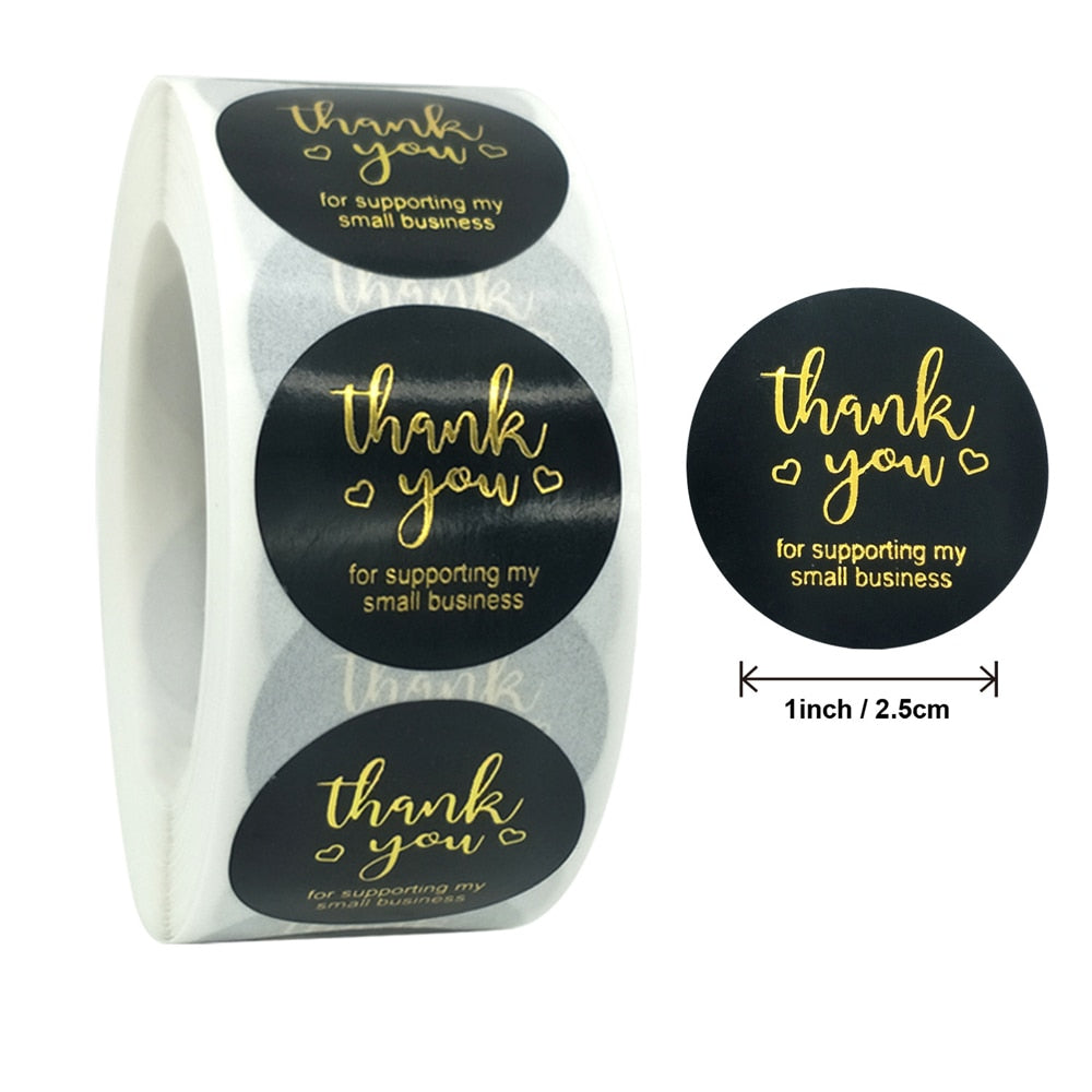 500 pieces Thank You Stickers Gift Seals Labels Thank You for Supporting My Small Business vintage Stickers Festival bakery local