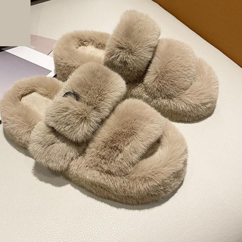 2022 Winter Fashion Soft Warm Comfort Flat Fur Slipper Brand Designer Slip On Loafers Mules Flip Flops Casual Ytmtloy Indoor