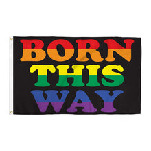 Load image into Gallery viewer, LGBT Gay Pride rainbow Flag custom handmade print 90x150cm Pride LGBT Born This Way Flag
