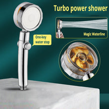 Load image into Gallery viewer, Rainfall Turbo Fan Shower Head 360 Rotating High Pressure Water Saving Handheld Shower Turbocharged Spray Nozzle Bath Accessory
