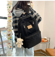 Load image into Gallery viewer, Multifunction Double Zipper Women Backpack Teenager Girls Laptop Backpack Student Shoulder Bag Korean Style Schoolbag
