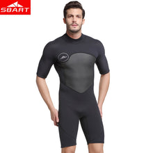 Load image into Gallery viewer, SBART 2MM Neoprene Wetsuit Men Keep Warm Swimming Scuba Diving Bathing Suit Short Sleeve Triathlon Wetsuit for Surf Snorkeling
