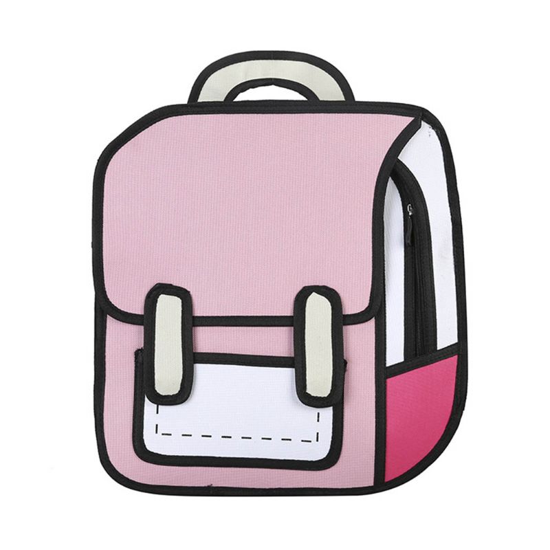 Fashion Unisex 2D Drawing Backpack Cute Cartoon School Bag Comic Bookbag for Teenager Girls Boys Daypack Travel Rucksack Bag