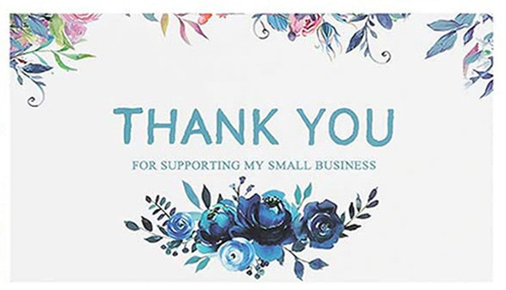 10-50 Pieces Pink Thank You for Supporting My Small Business Card Thanks Greeting Card Appreciation Cardstock for Sellers Gift 5*9cm