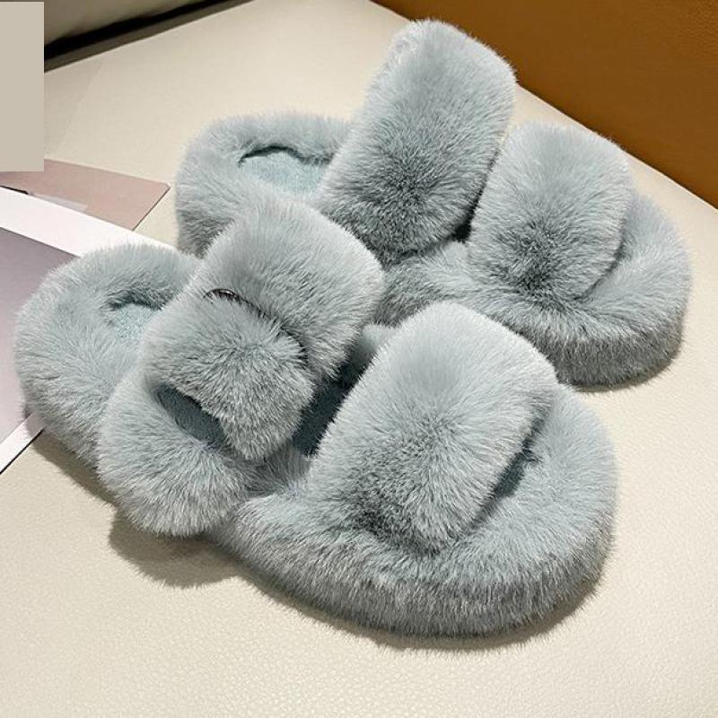 2022 Winter Fashion Soft Warm Comfort Flat Fur Slipper Brand Designer Slip On Loafers Mules Flip Flops Casual Ytmtloy Indoor
