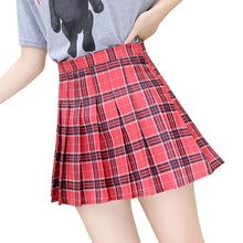 Load image into Gallery viewer, Y2k Summer Korean Fashion Short Women Skirt Casual Slim Elastic High-Waisted Striped Harajuku Pleated Plaid A-Line Mini Skirts
