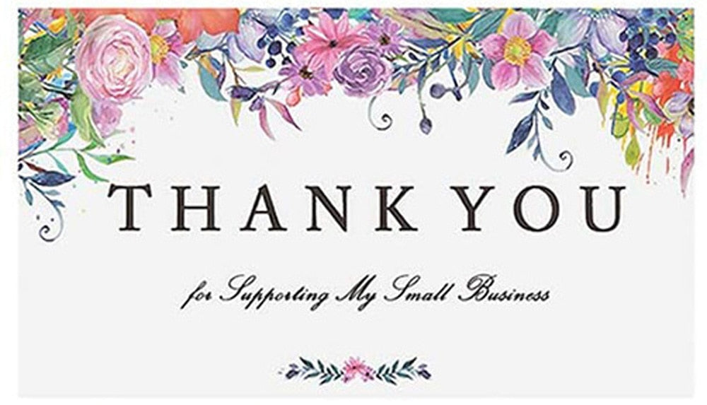 10-50 Pieces Pink Thank You for Supporting My Small Business Card Thanks Greeting Card Appreciation Cardstock for Sellers Gift 5*9cm