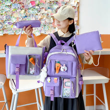 Load image into Gallery viewer, Sets Purple Colour Children&#39;s School Backpack Kawaii Women&#39;s Backpack Bookbag School Bags for Teens Girls Mochila
