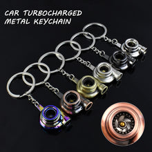 Load image into Gallery viewer, Car Turbo Turbocharger Keychain Zinc Alloy Metal Keyring Spinning Mini Turbine Key Ring Auto Pendant Creative for Women Men Gift
