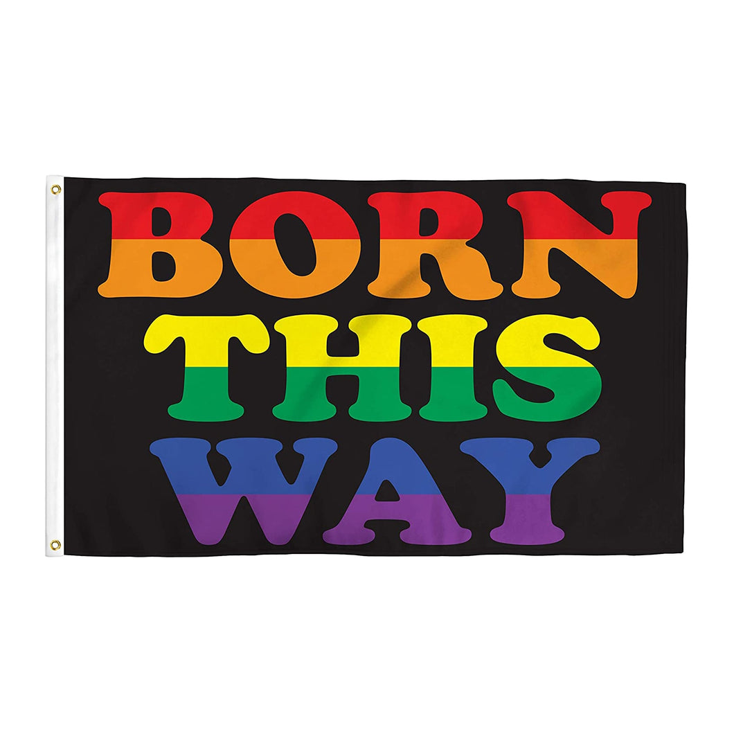 LGBT Gay Pride rainbow Flag custom handmade print 90x150cm Pride LGBT Born This Way Flag
