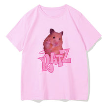 Load image into Gallery viewer, Brat Ratz Mouse hamster Woman Kawaii rat meme Tshirts Short Sleeve Top Tee Shirt Women T-shirt Custom handmade print design
