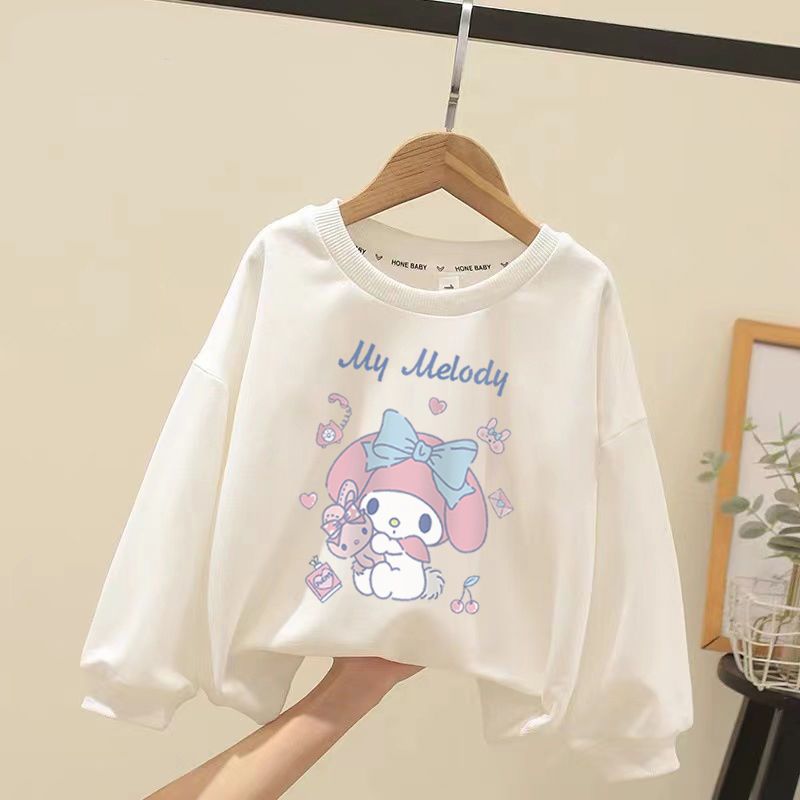 Anime Kuromi Cinnamoroll Melody Plush Children Sweater Baby Boy Girl Ong-Sleeved Clothes Coat Tracksuit Sportswear Gift