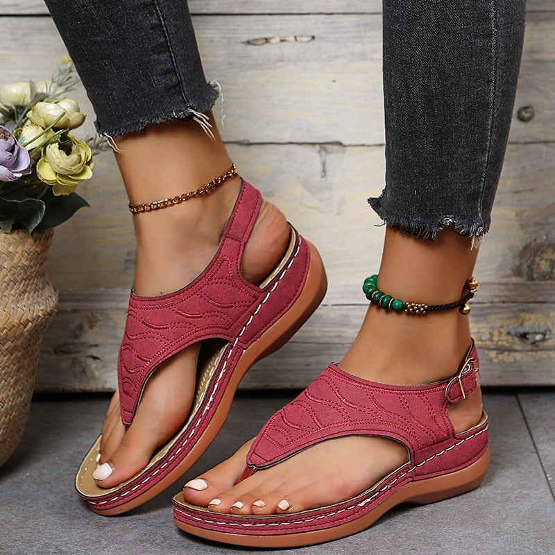 Summer Oxford Women Sandals Flats Slippers Pu Leather Flip Flops Belt Buckle Female Shoes New Rome Fashion Women Slides
