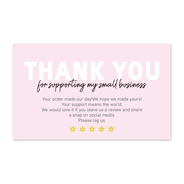 30 Pieces Pink Thank You Cards For Shipping Packaging Gift You are the Heart of My Business Cards  Wrapping Valentine's Day Wedding