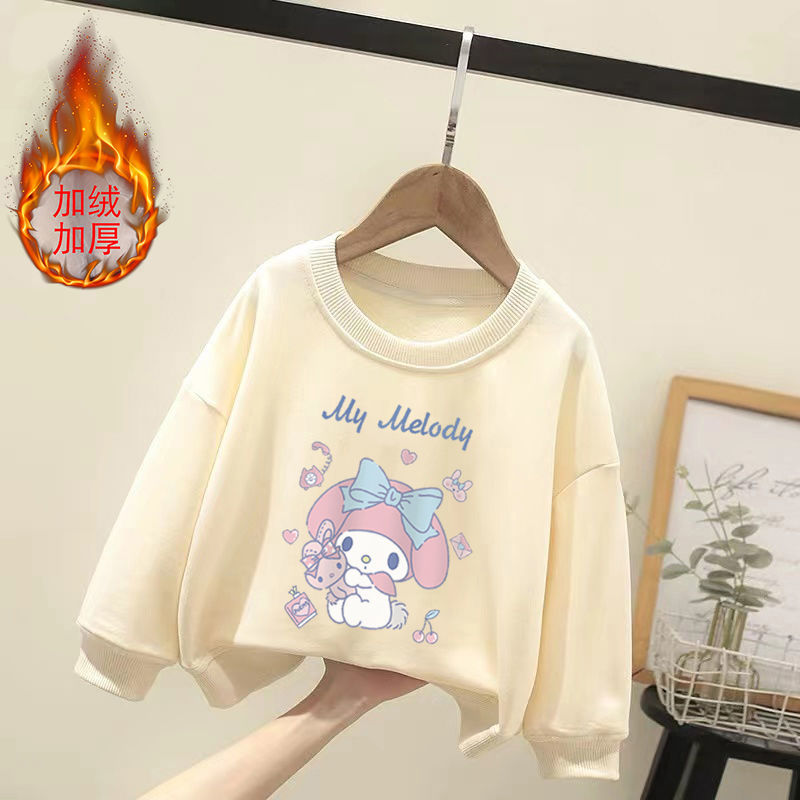 Anime Kuromi Cinnamoroll Melody Plush Children Sweater Baby Boy Girl Ong-Sleeved Clothes Coat Tracksuit Sportswear Gift