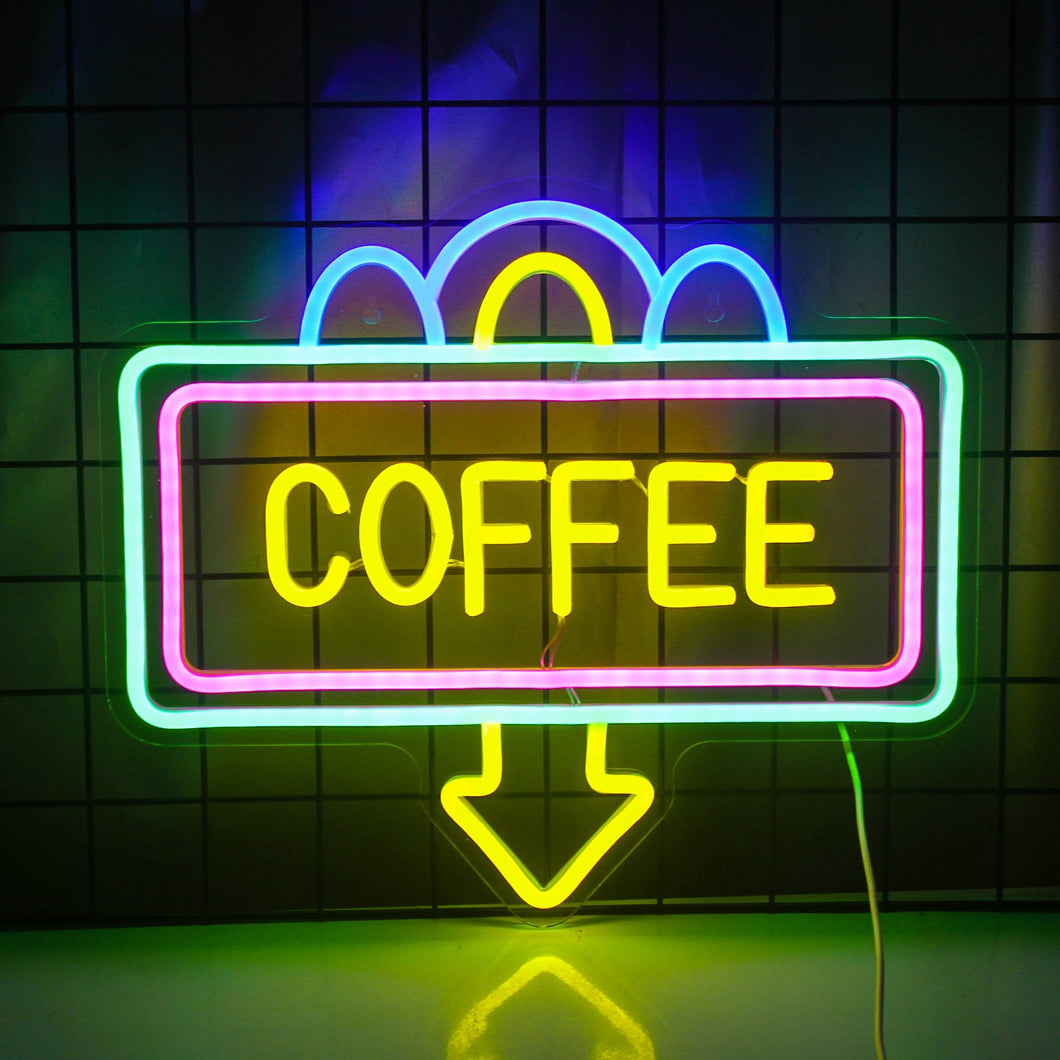 Coffee Cafe Neon Light Coffee Cup Luminous LED Sign Party Wedding Shop Birthday barista Room Personality Art Wall Decoration custom design mancave