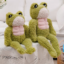 Load image into Gallery viewer, Cute Musle Frog Plush Toy Soft Stuffed Pillow Magic Bodybuilding  Frog Animal Plush Doll Birthday GIfts For Kids
