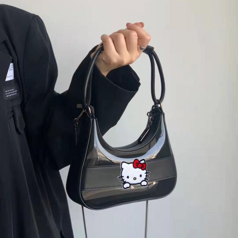 Kawaii Kitty Shoulder Bag Anime Kuromi Plush Underarm Bag Cartoon Cute Shopping Pouch Y2K Tote Handbag Gift cinnamoroll