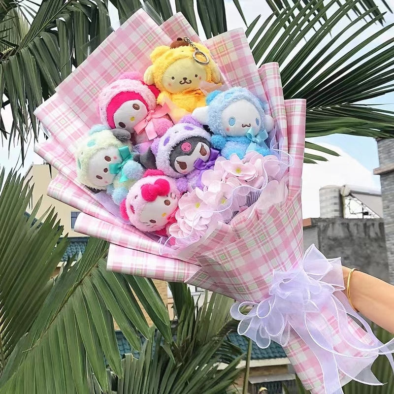 Rose Gifts Cartoon Plush Bouquet cartoon anime japan Plush Doll Toy  Valentine Graduation Gifts girlfriend wife