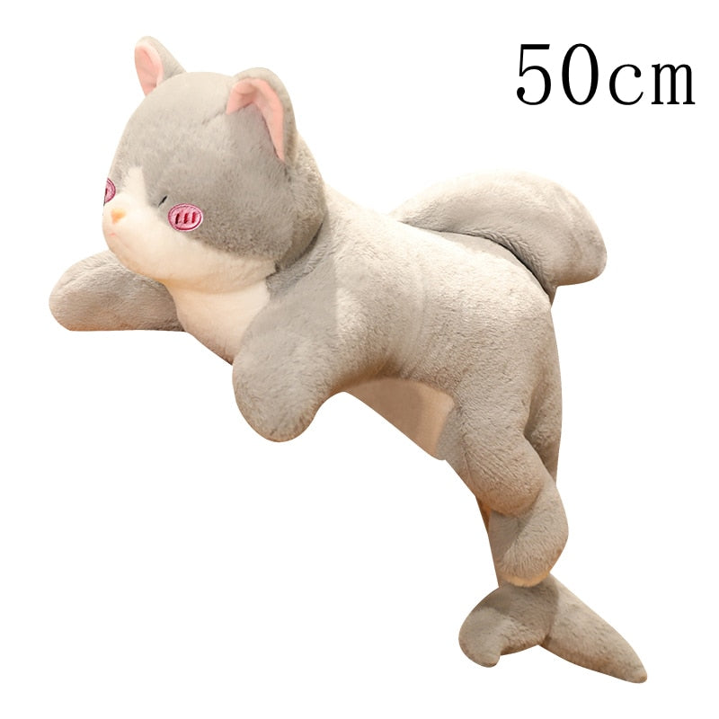 50-90cm Kawaii Transform Shark Cat Plush Toys Stuffed Cute Cat Doll Lovely Animal Pillow Soft Cartoon Cushion Kid Christmas Gift