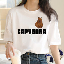 Load image into Gallery viewer, Capybara T Shirt Kawaii Streetwear Funny Tshirt Top Tees for Clothing T-shirt Cartoon custom handmade PRINT design Okay I pull Up
