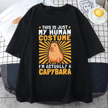 Load image into Gallery viewer, Capybaras clothing t-shirt t shirt casual anime graphic top tees t shirt manga cappy capybara funny meme gag custom handmade print
