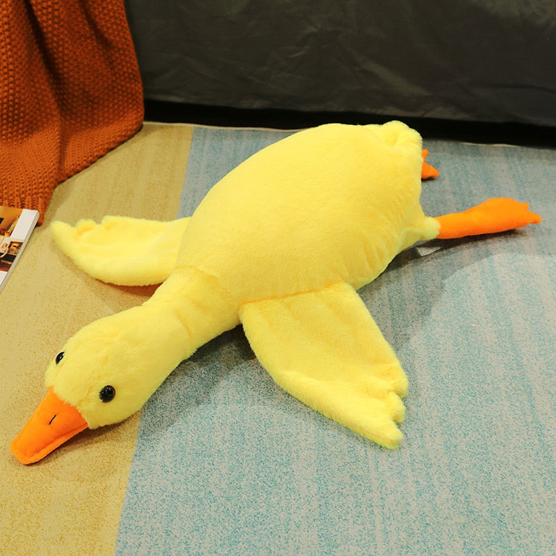 Giant 50-160cm Fluffy Duck Plush Toys Sleep Pillow Cute Animal Stuffed Swan Goose Dolls Floor Mat Kids Girls Birthday Gift