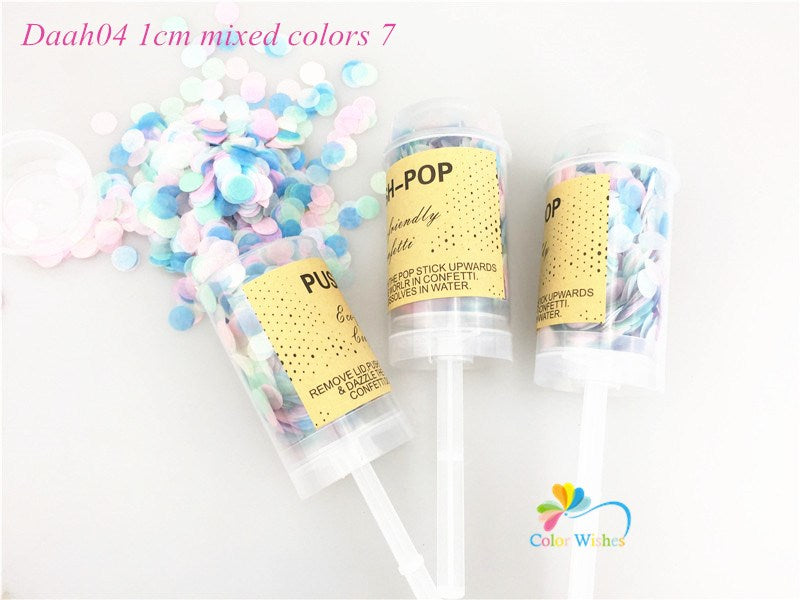 Push Up Popper 10 Piece set Pastel Confetti Wedding Party Exploding Confetti Baby Bridal Shower Birthday Decoration