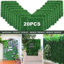 Load image into Gallery viewer, Artificial Plants Grass Wall Panel Boxwood Hedge Greenery Green Decor Privacy Fence Backyard Screen Wedding crafting material building DIY
