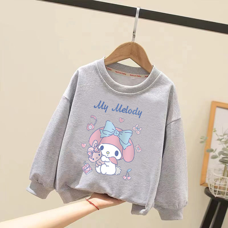 Anime Kuromi Cinnamoroll Melody Plush Children Sweater Baby Boy Girl Ong-Sleeved Clothes Coat Tracksuit Sportswear Gift