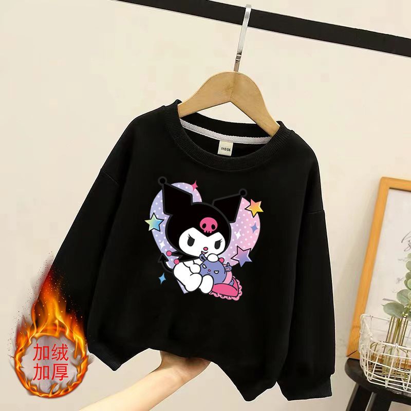 Anime Kuromi Cinnamoroll Melody Plush Children Sweater Baby Boy Girl Ong-Sleeved Clothes Coat Tracksuit Sportswear Gift