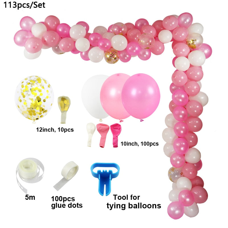 Baby Shower Decorations Garland White Pink Blue Gold Balloon Arch Kit Wedding Birthday Boy Or Girl Gender Reveal Party Balloon