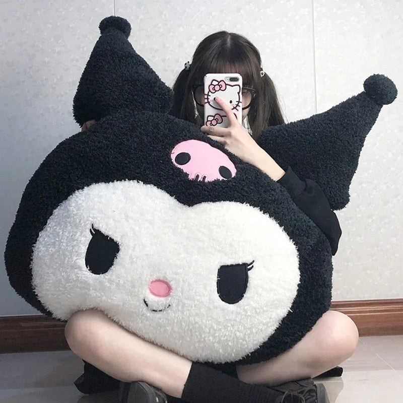 Oversized Plush Kuromi Melody Pillow Cushion Cute Cartoon Doll Sofa Valentine Day Kawaii Girlfriend Birthday Present