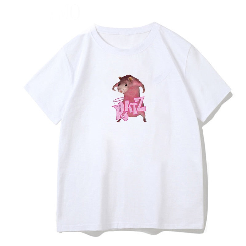 Brat Ratz Mouse hamster Woman Kawaii rat meme Tshirts Short Sleeve Top Tee Shirt Women T-shirt Custom handmade print design