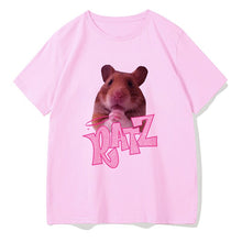 Load image into Gallery viewer, Brat Ratz Mouse hamster Woman Kawaii rat meme Tshirts Short Sleeve Top Tee Shirt Women T-shirt Custom handmade print design
