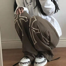 Load image into Gallery viewer, cargo parachute pants women Goth Baggy Leg Pants Women Harajuku Punk Fairy Grunge Trousers Dark Aesthetic Emo traf y2k clothes
