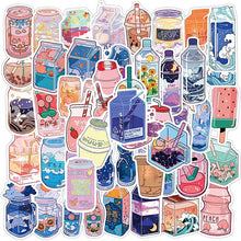 Load image into Gallery viewer, 10/30/50 Pieces Asian Dink Sticker Aesthetic Sketchbook Japan Korean Kids Children&#39;s PVC Decoration Scrapbooking School Stationery Supplies
