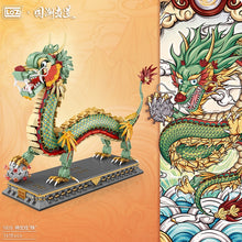 Load image into Gallery viewer, Chinese Dragon Model Building Blocks Creative Mini Decoration Bricks Animal With Base Kids Adults DIY assembly material 1416 Pieces feng shui
