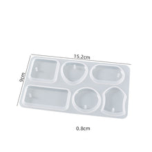 Load image into Gallery viewer, 1/6/10pcs Keychain Pendant Mold Set DIY Resin Mold Crystal Epoxy Silicone Mold Rectangle Pendants Jewelry Making Casting Mould
