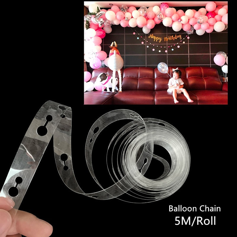 Balloon Chain Roll Stand for Baby Shower Birthday Wedding Party Decoration Eid Baloon Arch Kit Pump Clip Ballons Accessories