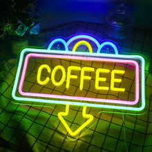 Load image into Gallery viewer, Coffee Cafe Neon Light Coffee Cup Luminous LED Sign Party Wedding Shop Birthday barista Room Personality Art Wall Decoration custom design mancave
