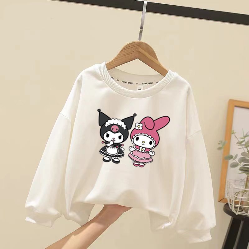 Anime Kuromi Cinnamoroll Melody Plush Children Sweater Baby Boy Girl Ong-Sleeved Clothes Coat Tracksuit Sportswear Gift