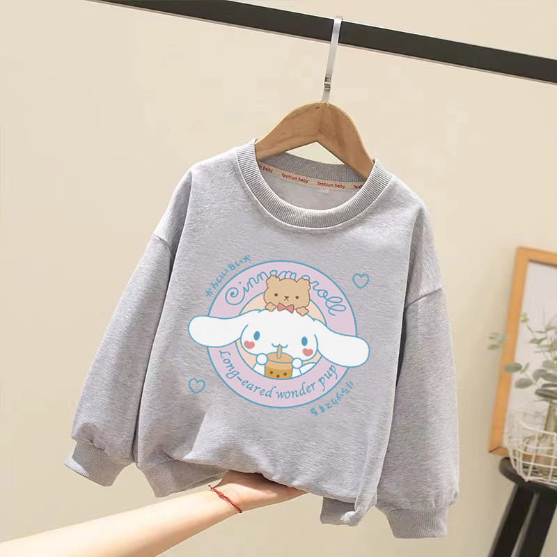 Anime Kuromi Cinnamoroll Melody Plush Children Sweater Baby Boy Girl Ong-Sleeved Clothes Coat Tracksuit Sportswear Gift