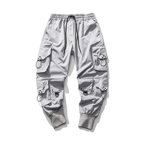 Black Cargo Pants Men Joggers Hip Hop Techwear Pants Hippie Cargo Trousers for Men Streetwear Plus Size Pockets Oversize