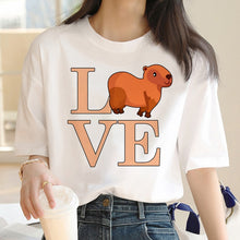 Load image into Gallery viewer, Capybara T Shirt Kawaii Streetwear Funny Tshirt Top Tees for Clothing T-shirt Cartoon custom handmade PRINT design Okay I pull Up
