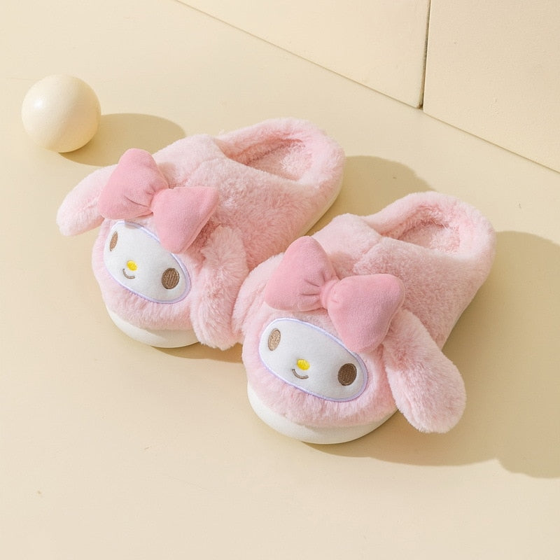 Plush Slipper Kitty Melody cinnamoroll kuromi melody Cartoon Anime Adult Children Plush Home Slippers Christmas Gifts