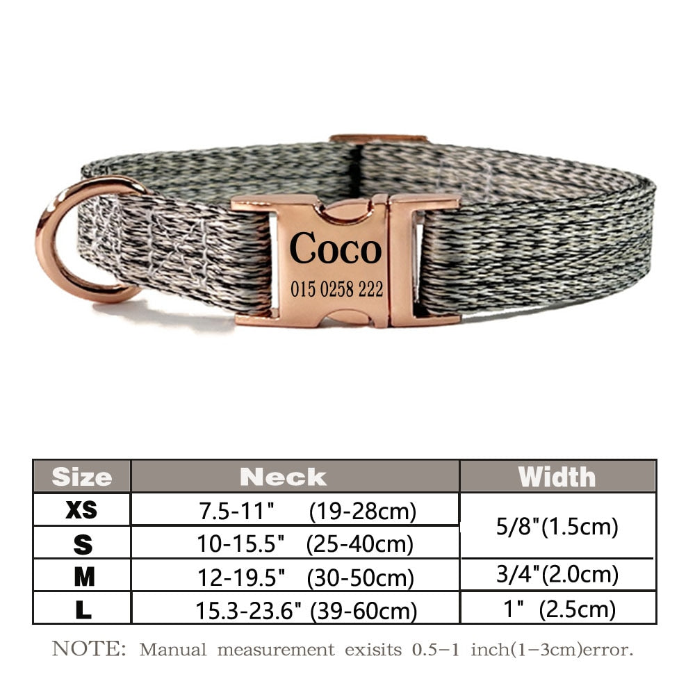 Custom Dog Collar Personalized Engraved ID Nameplate Accessories Pet Collars For Small Medium Large Dogs French Bulldog Perro